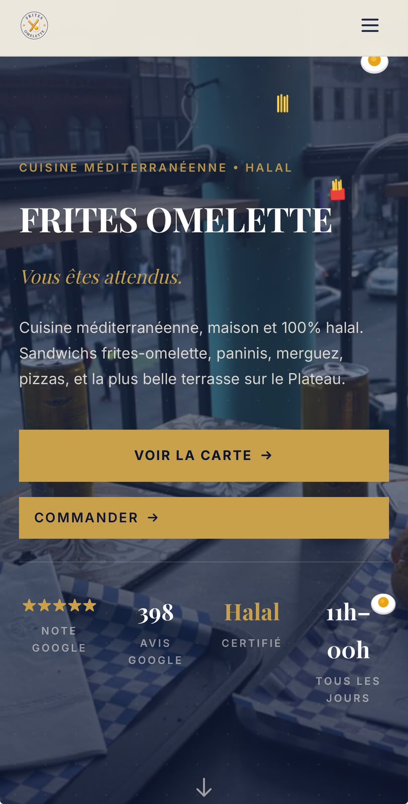 Frites Omelette — version mobile responsive